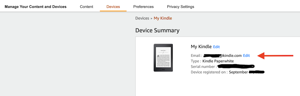 Kindle device summary