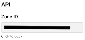 Zone ID from Cloudflare dashboard