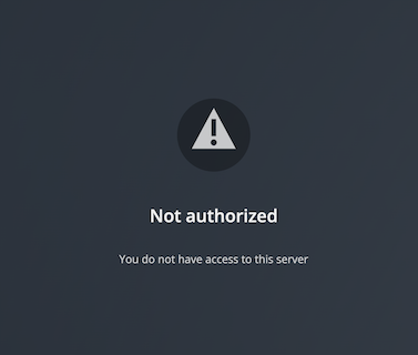 Not authorized warning