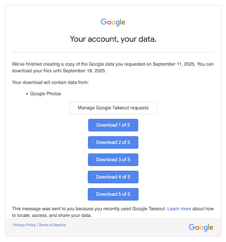 Email from Google