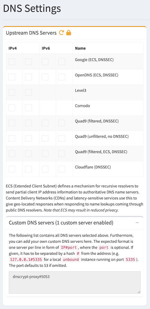 Configure Pi-Hole to use DoH